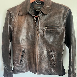 Vintage Banana Republic Genuine Leather Gender Neutral Unisex Jacket Coat - size small