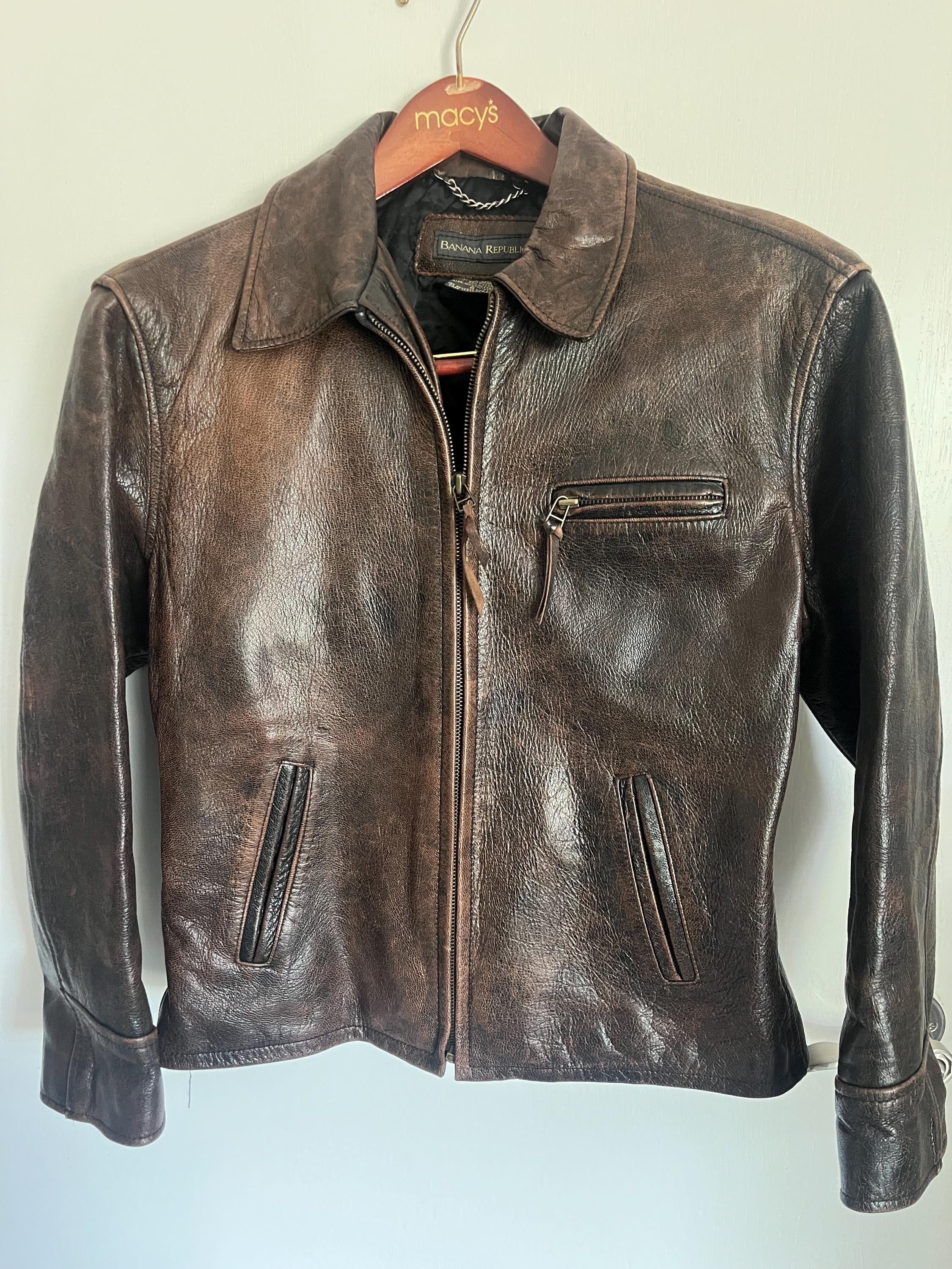 Banana Republic Leather Jacket - Etsy
