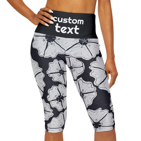 Custom Yoga Capri Leggings,Stylish Printed Yoga Capri Leggings for Women's Workout Gear