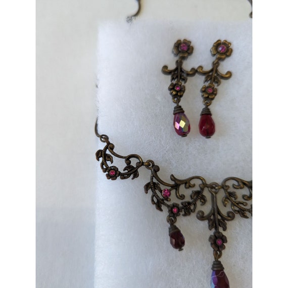 Vtg Avon scrolled necklace & dangle earring set G… - image 7