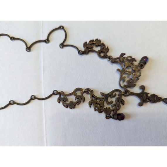 Vtg Avon scrolled necklace & dangle earring set G… - image 9