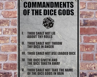 Señal de advertencia de aluminio D6 DICE GODS