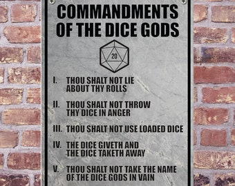 Señal de advertencia de aluminio D20 DICE GODS