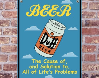 Letrero de advertencia de aluminio de DUFF BEER