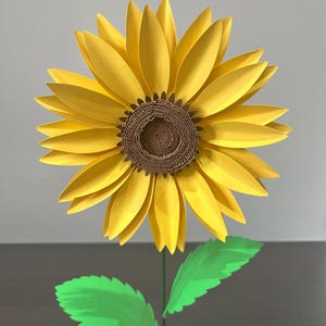 Tournesol en papier artisanal | Tournesol simple ou bouquet | Fleurs de mariage | Anniversaire papier | Idée cadeau | Saint-Valentin