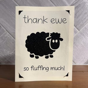 Merci beaucoup à la brebis | moutons | Merci carte pour mari femme maman papa ami enseignant | Carte de plaisanterie de papa de jeu de mots
