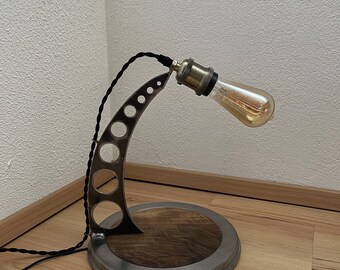 Tafellamp met laadstation | Industriële lamp | Vintage Edison-lamp | Bureaulamp | Bedlampje | Inductief laadstation