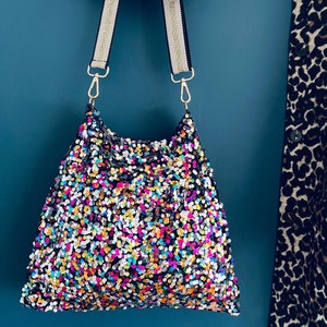 Sequinned Bag Recycled - Multi Coloured Sequin