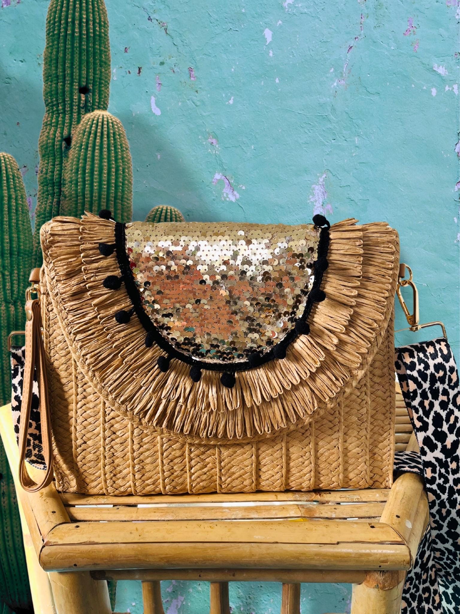 Fringe Straw Raffia Clutch Crochet Raffia Clutch Bag, Party