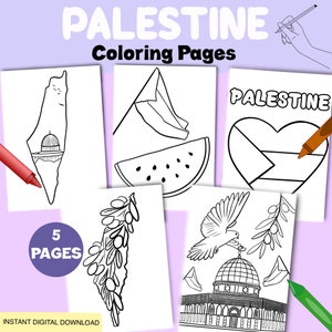 Printable Palestine Jpeg Coloring Pages, Downloadable Digital Palestine Coloring Book, Free Palestine Digital Picture, Palestine Art Digital