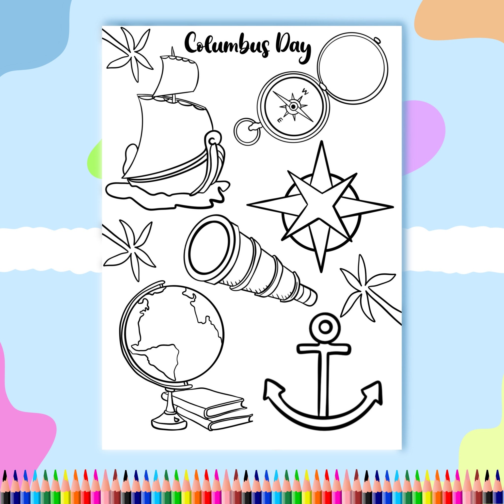 Free Coloring Pages For Columbus Day