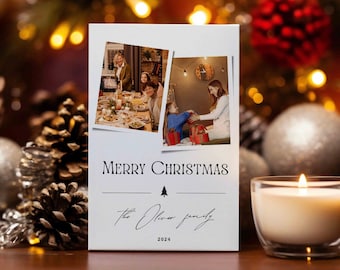 Custom Christmas Greeting Cards, Personalized Photo Card for Family, Holiday Card for Parents, Christmas Gift for Him, Card Gift for Mom Dad