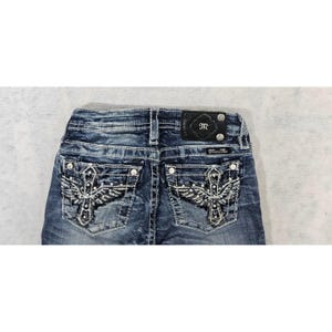 メンズ y2k grunge cross design flare denim