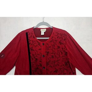 Coldwater Creek Dress Jacket M 10 8 Floral Tencel Teacher Embroidered Maxi Vtg image 12