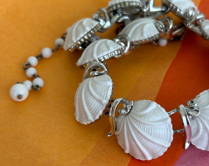 Featured listing image: Lisner White Seashell Thermoset Necklace and Bracelet