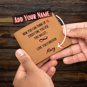 The Reminder Wallet, Customized gift for partner, Men's leather wallet gift, Leather card holder, 2nd Anniversary gift, Personalized wallet