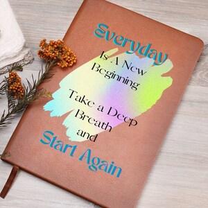 Motivational Quote Vegan Leather Journal, Self Awareness Diary, Christmas Gift, Gift For Her, Inspirational Quotes, Mental Health Gifts