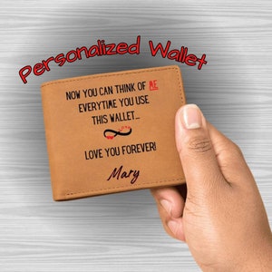 The Reminder Wallet, Funny personalized leather wallet for him, Men's leather wallet gift, Bifold leather card holder, Anniversary gift