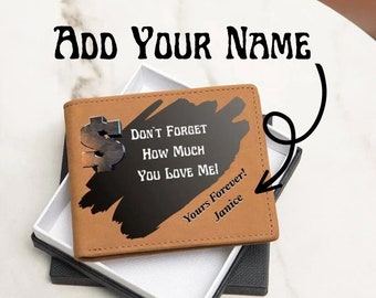 Personalized Leather Wallet, Funny Gift For Him, Bifold Wallet