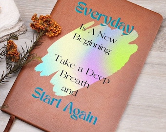 Motivational Quote Vegan Leather Journal, Self Awareness Diary, Christmas Gift, Gift For Her, Inspirational Quotes, Mental Health Gifts