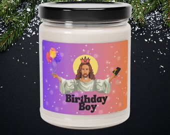 Funny Christmas candle, funny jesus, soy candle jar, scented soy candle, scented candle gift, Jesus birthday, Jesus decor, holiday candle