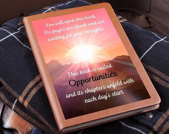 Leather Journal With Motivational Quotes, Mental Health Diary, Vegan Leather, Journal Gift, Christmas Gift, Gift For Her, Love Yourself