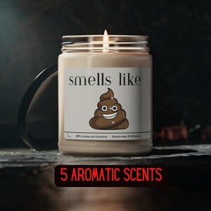 Smells like candle, Poop emoji, Gag gift, Natural candle, Funny poop gifts, Candle gift, Poop, Scented candle wax, Toilet humor, Glass Jar