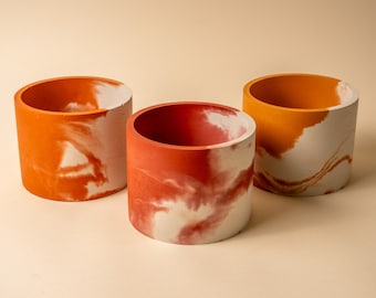 Marmorierte Beton Übertöpfe- Modernes Dekor- All Natural Handmade