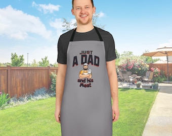 Delantal de barbacoa divertido para papás, regalo perfecto para el Día del Padre, parrilladas, barbacoas, cumpleaños, reuniones familiares, solo un papá y su carne