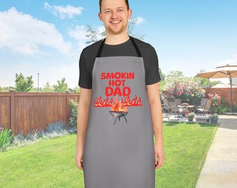 Lustige Grillschürze für Väter, perfektes Geschenk zum Vatertag, Grillen, Kochen, Geburtstag, Familienfeiern, Smokin Hot Dad