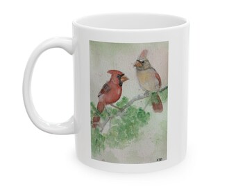 Woodland Cardinal Illustration Mug | the Ramblin Artist