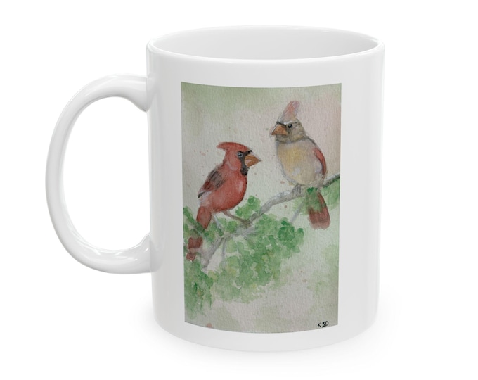 Woodland Cardinal Illustration Mug | the Ramblin Artist
