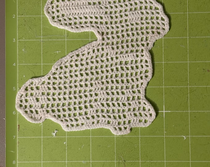 Crochet Bunny Doily 7x7