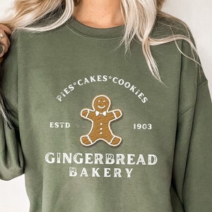 Gingerbread Bakery, Gingerbread Crewneck, Gingerbread Sweater, Vintage Christmas Sweatshirt, Xmas Gift, Trendy Christmas Sweater for Women