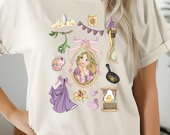 Comfort Colors Rapunzel Shirt, Retro Disney Floral Tee
