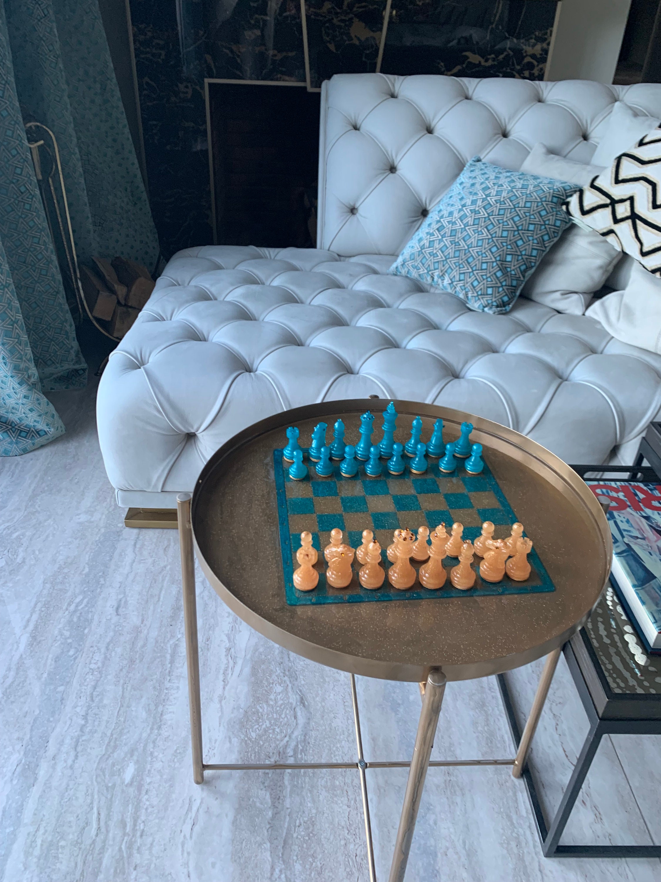 Schach - Couchtisch inkl. Wendeschach