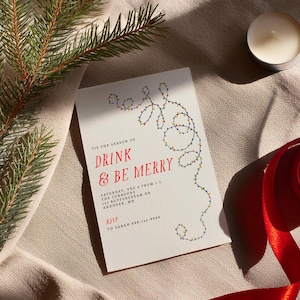 Editable Whimsy Christmas Party Invitation Instant Download Christmas Cocktail Party Hand Drawn Invite Holiday Invite Printable Invite