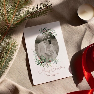 Bearbeitbare frohe Weihnachten Foto Weihnachtskarte Sofortiger Download Brautpaar Weihnachtskarte Just Married druckbare Fotokarte