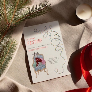 Editable Whimsy Ugly Sweater Christmas Party Invitation Instant Download Its Giving Festive Hand Drawn Holiday Invite