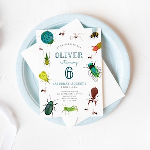 Editable Insect Birthday Invitation, Instant Download, Bug Birthday, We're Bugging Out Invite, Insect Invite Printable Invite S571