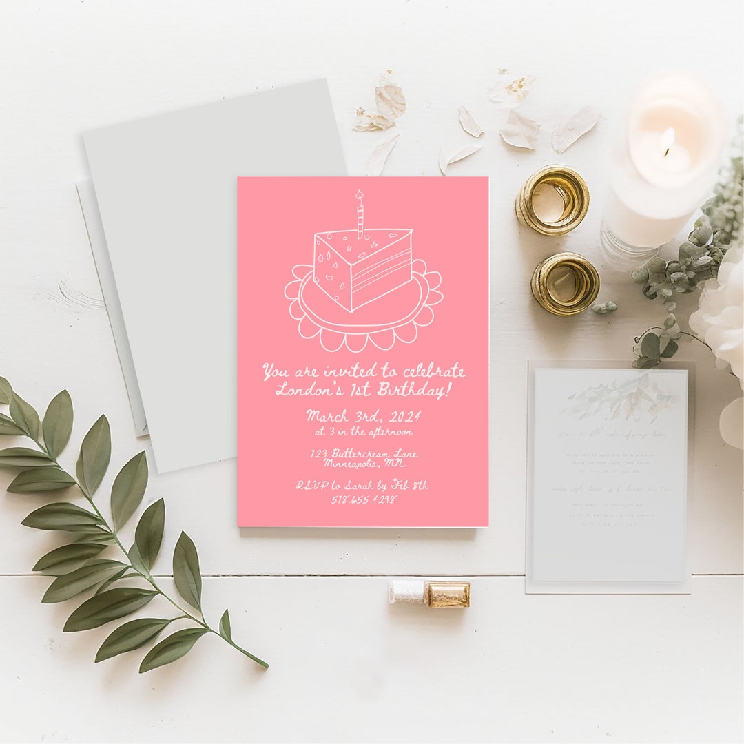 Hand Drawn Birthday Invitation, French Inspired Birthday, French Party