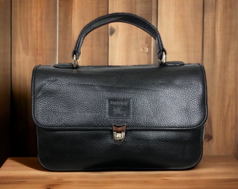 Burberry Black Vintage Check Coated Canvas Handbag Small QKB04W8QKH004