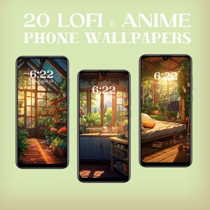 Pack of 20 Lofi Anime Digital Phone Wallpapers, Instant Download