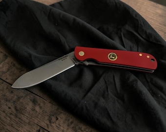 Taschenmesser Klappklinge - Handgefertigt, Edelstahl - RED Kleines Messer