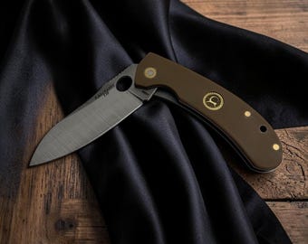 Taschenmesser Klappmesser - Handgefertigt, Edelstahl - Braun Kleines Messer