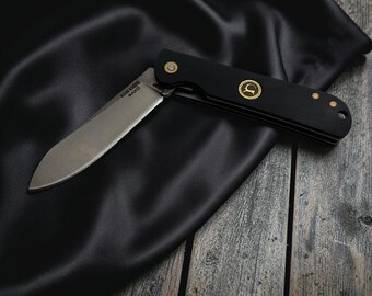Taschenmesser Klappmesser - Handgefertigt, Edelstahl - Schwarzes kleines Messer