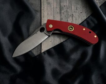 Taschenmesser Klappmesser - Handgefertigt, Edelstahl - Rot Kleines Messer