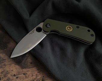 Taschenmesser Klappmesser - Handgefertigt, Edelstahl - Grünes Minimesser