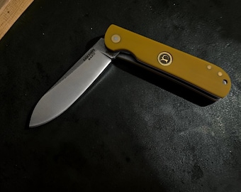 Taschenmesser Klappklinge - Handgefertigt, Edelstahl - Gelb Kleines Messer