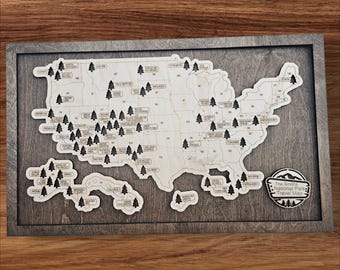 National Park Map,  wedding gift, holiday, present,